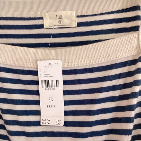 Anthro Plus 2X navy & white maxi dress. - Picture 3 of 5